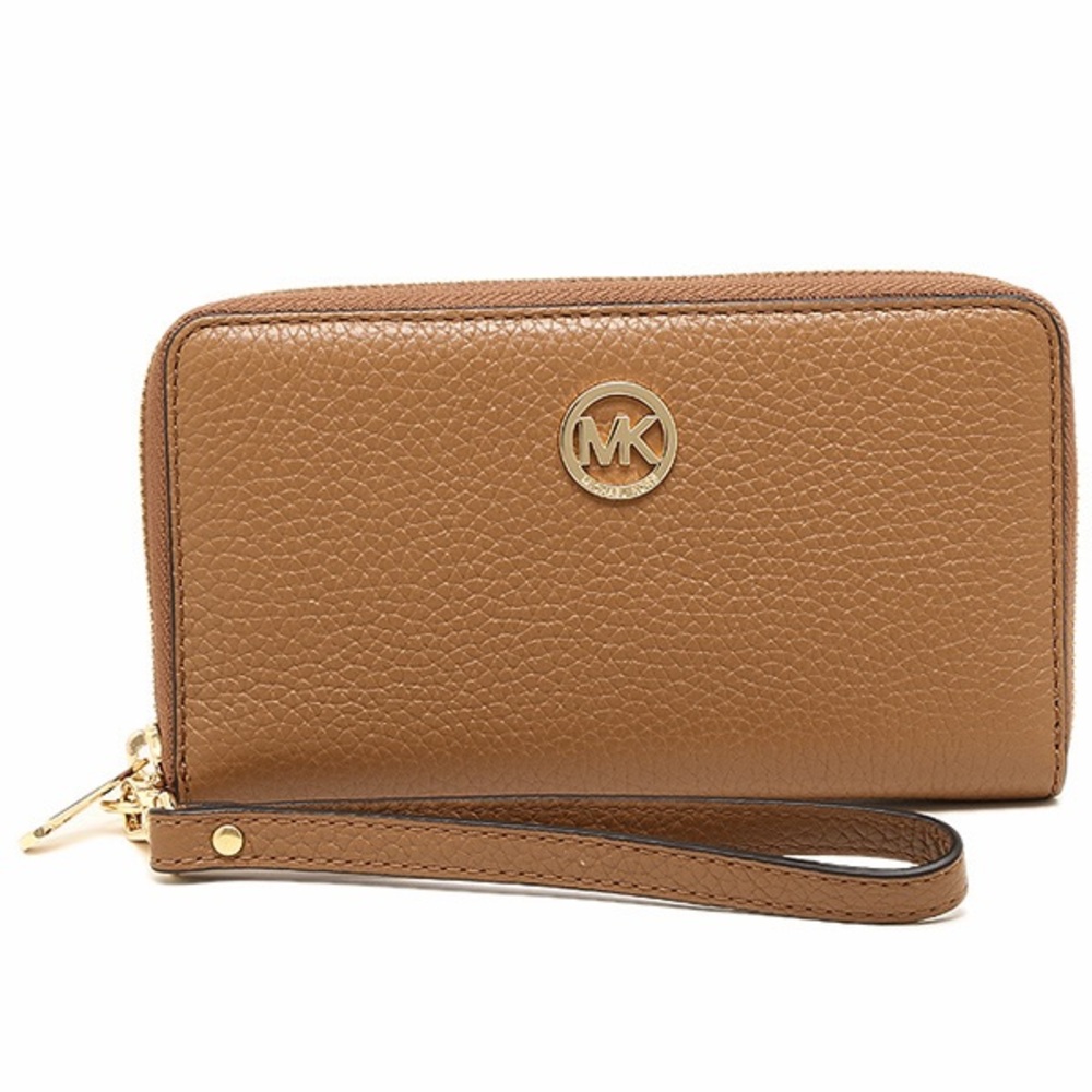 EUC Michael Kors Fulton Large Flat Leather Phone Case Wristlet Wallet Clutch